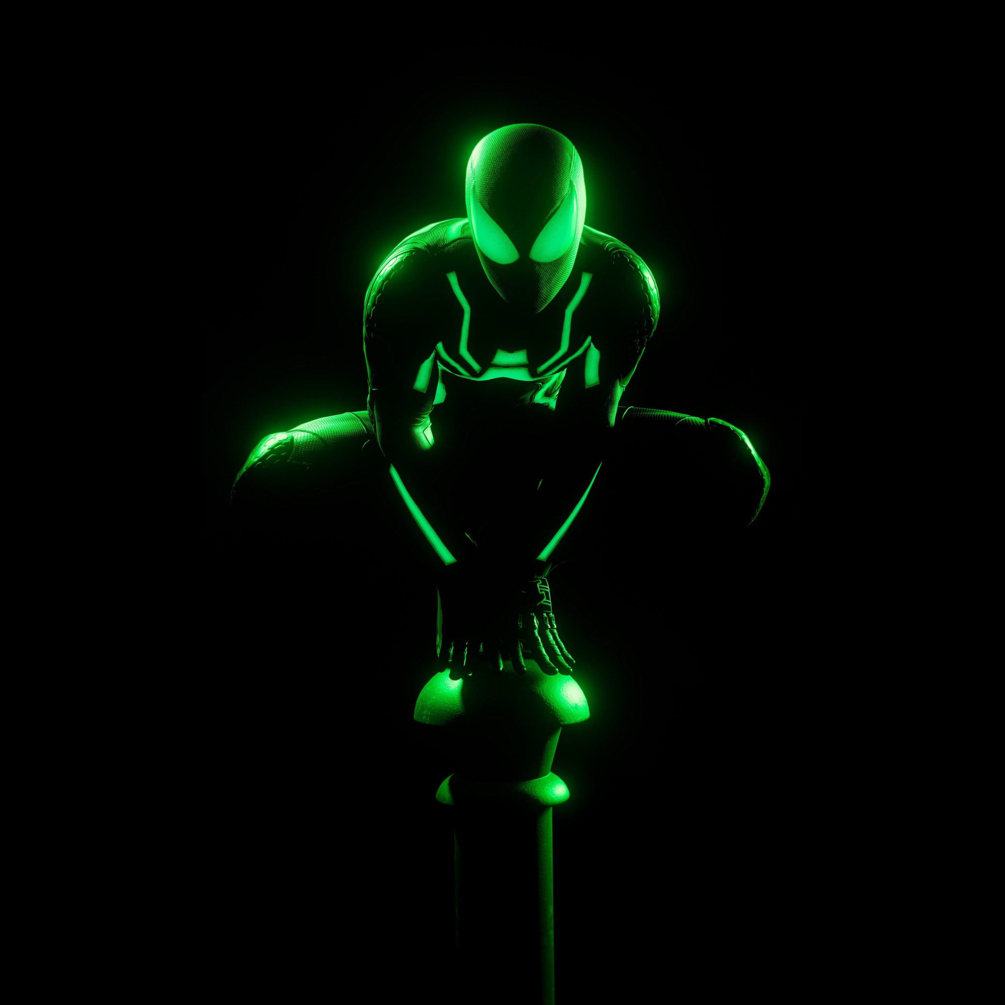 Spider Man Wallpaper 4K Glow In Dark Neon Green AMOLED