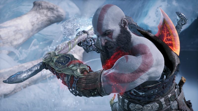 God of War Ragnarök Wallpaper 4K, Leviathan Axe, Kratos