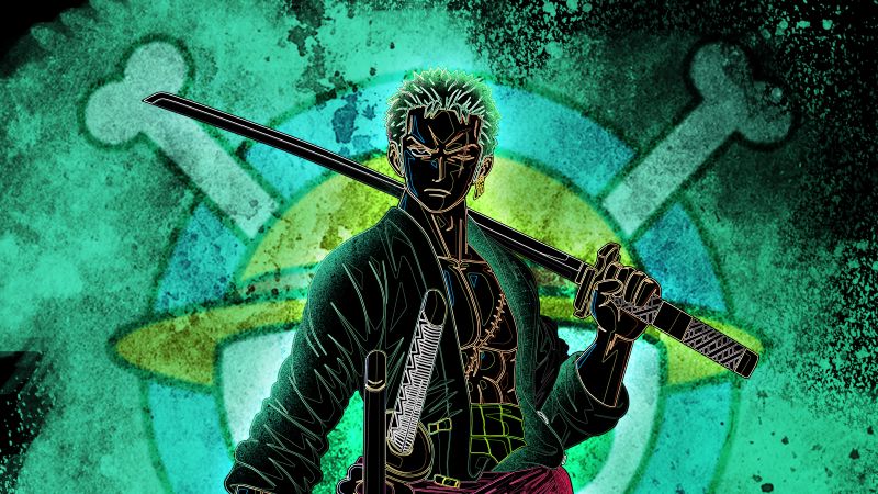 One Piece Roronoa Zoro Green Wallpaper - Zoro Wallpaper iPhone