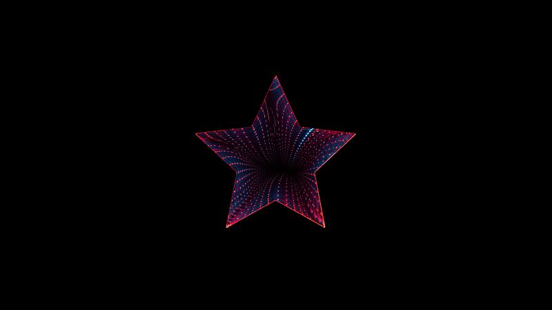 Star Wallpaper 4K, Neon, Black background, Abstract, #1508