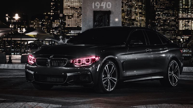  BMW M4 Wallpaper 4K, Edición negra, Ojos de ángel, Noche,