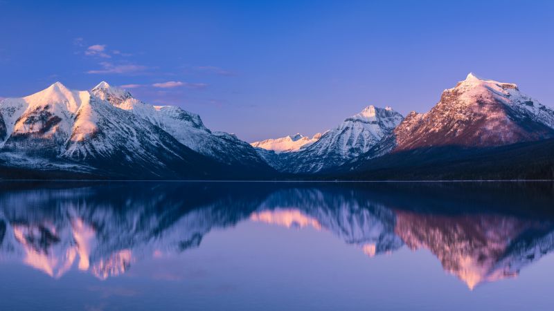 McDonald Lake Wallpaper 4K, Glacier National Park, Nature, #5916