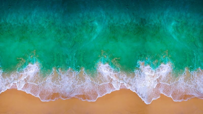 Beach Wallpaper 4K, Aerial view, Waves, Nature, #6422