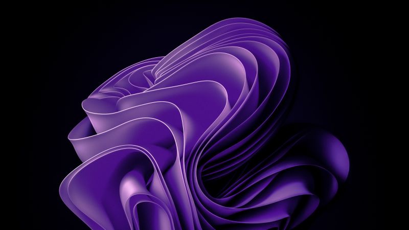 Windows 11 Wallpaper 4K, Stock, Purple abstract, Abstract, #9056