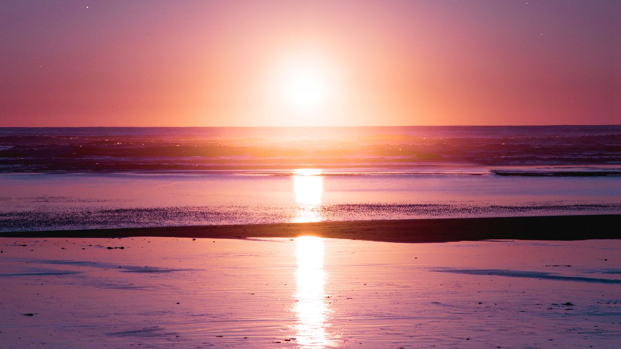 Sunset 4k Wallpaper Seascape Reflection Beach Seashore Dawn