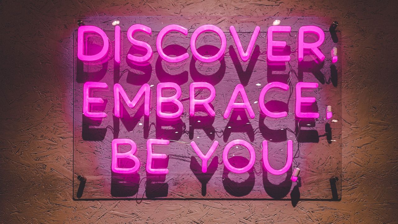 Discover 4K Wallpaper, Embrace, Be You, Pink, Neon, Inspirational