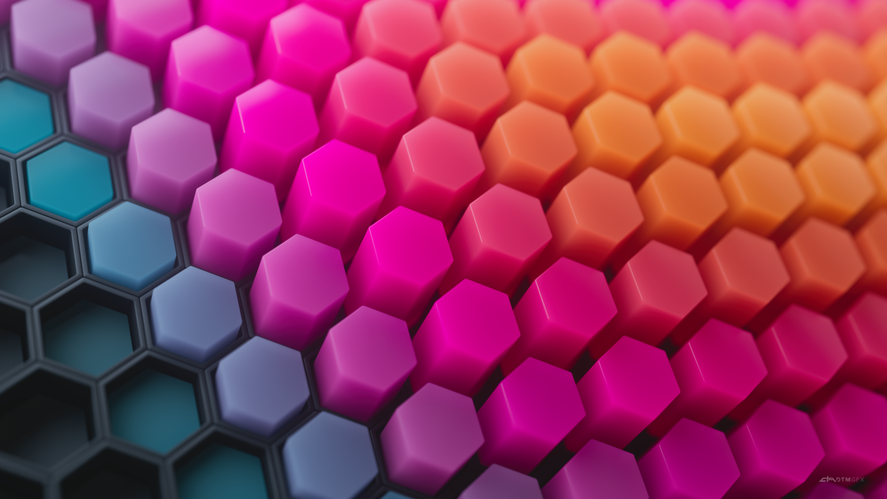 Hexagons 4K Wallpaper, Patterns, Colorful background, Colorful blocks