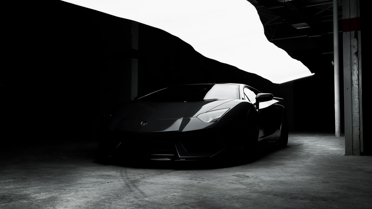 Lamborghini Aventador 4K Wallpaper, Black cars, CGI, Black/Dark, #3458