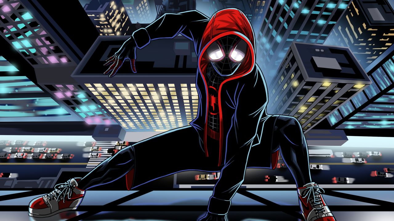 Miles Morales 4K Wallpaper, Spider-Man, Spider-Verse, Illustration