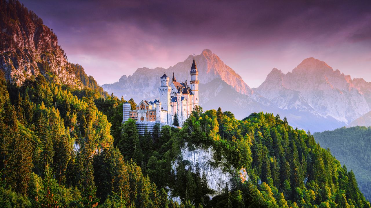 Neuschwanstein Castle 4K Wallpaper, Germany, Fairy Castle, Ancient