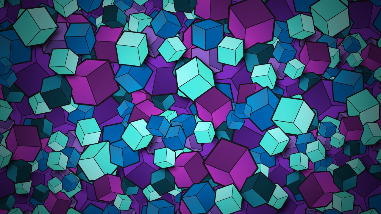 3D cubes 4K Wallpaper, Colorful, Geometric, Patterns, Abstract, #906