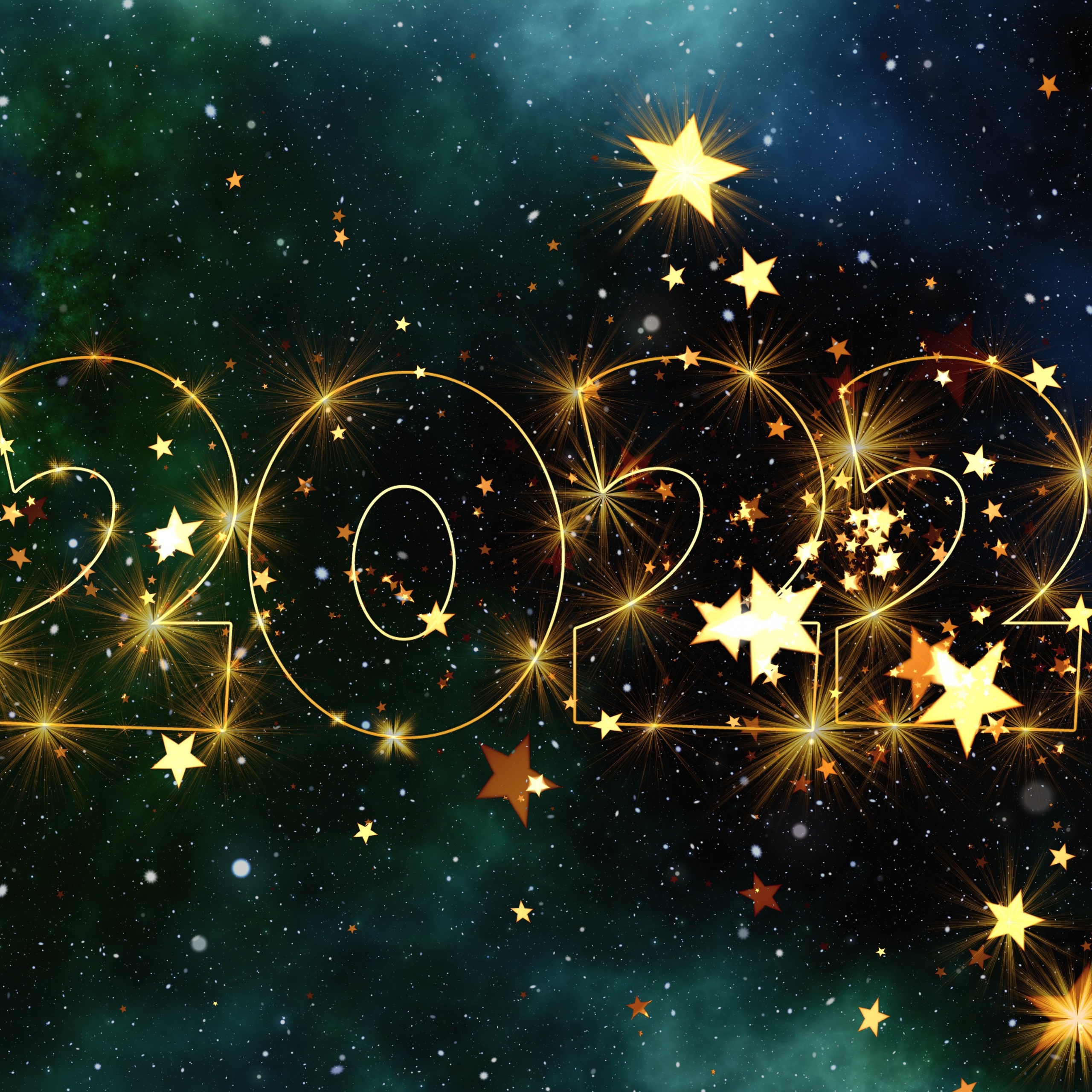 2022 New Year Wallpaper 4K, Glowing Stars, Celebrations/New Year, #6941