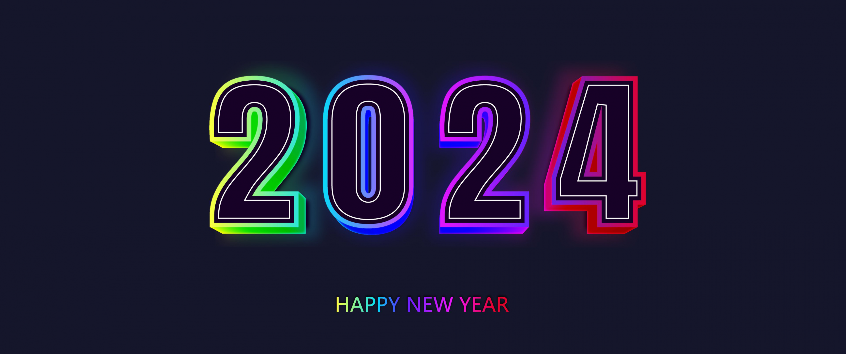 2024 Wallpaper 4K, Happy New Year, New year