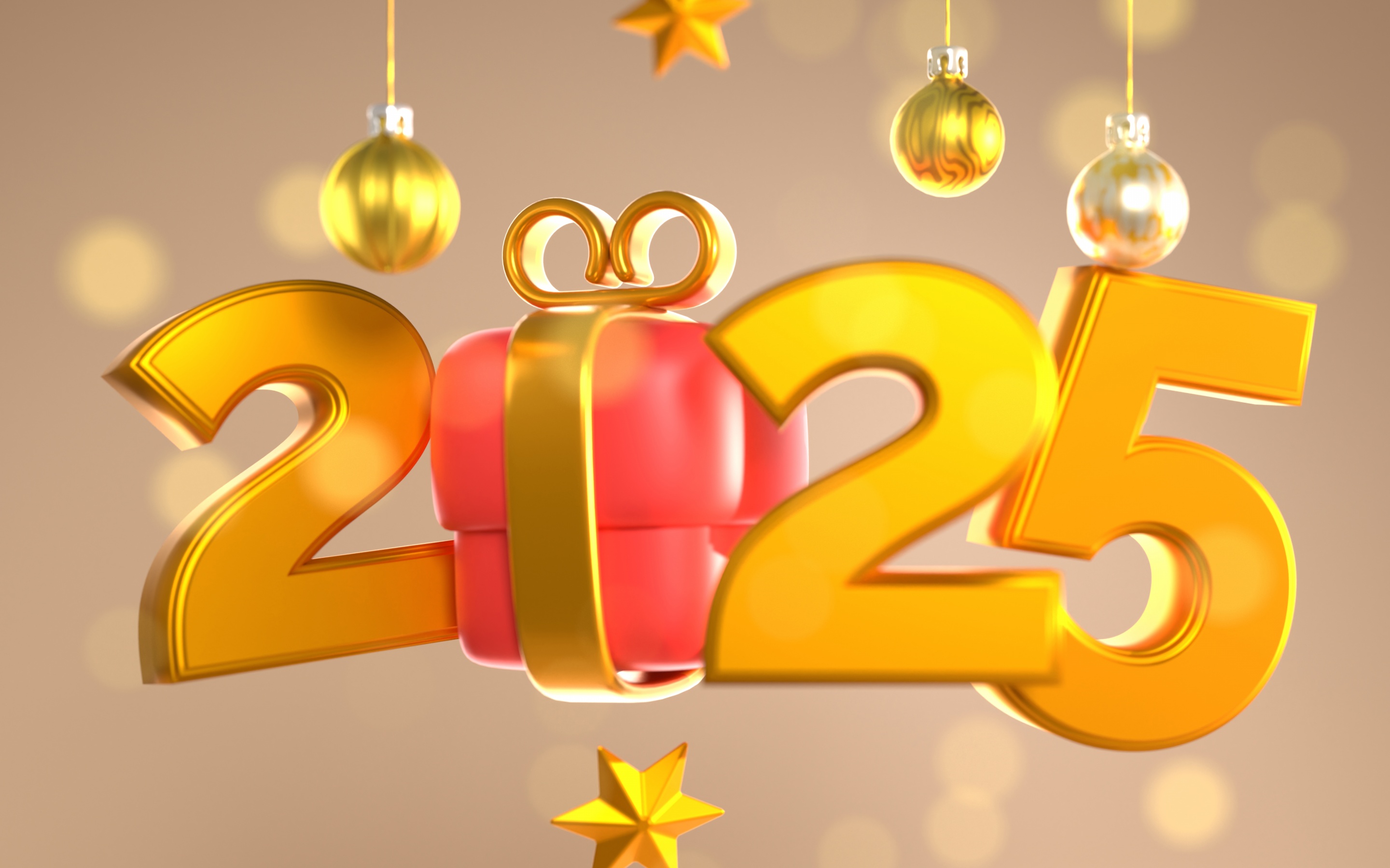 2025 New Year Wallpaper 4K, Typography, 5K