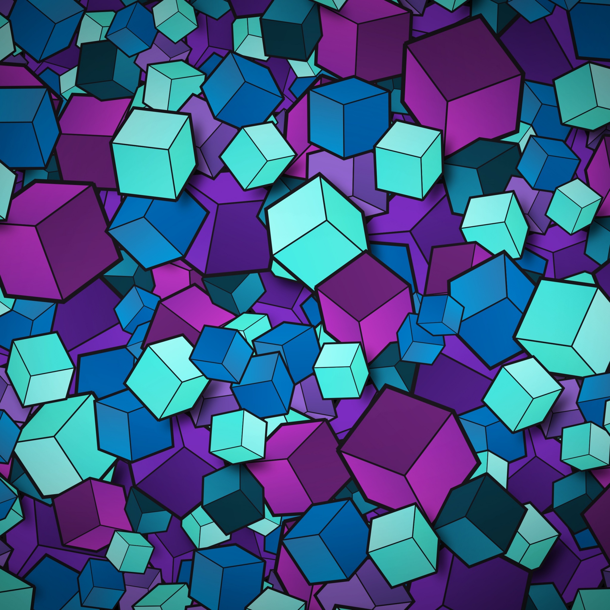 3D cubes Wallpaper 4K, Colorful, Geometric, Patterns