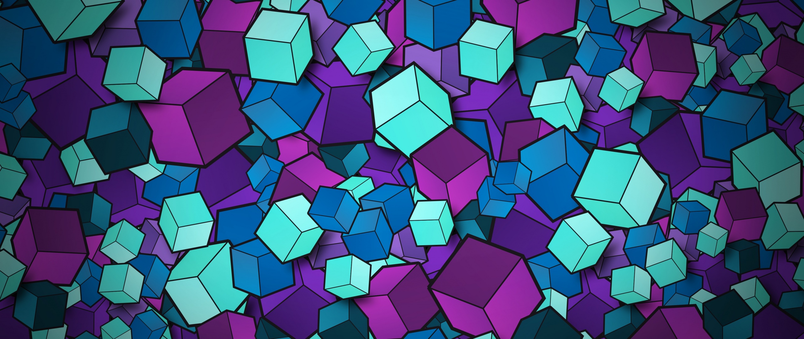 Wallpaper 4k Neon Cube Abstract Shapes Wallpaper