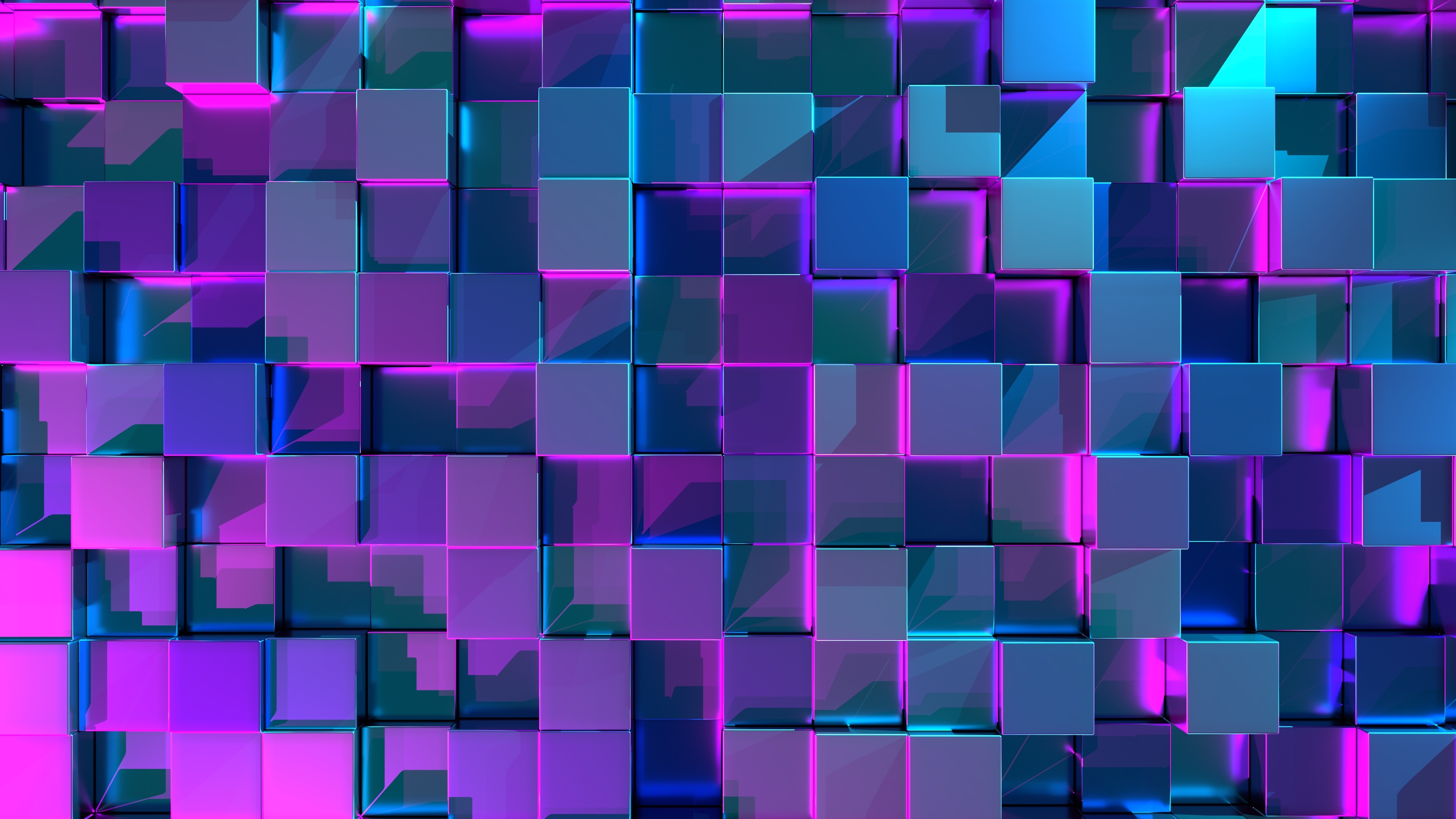 3D cubes Wallpaper 4K, Geometric, Neon, Abstract, #177