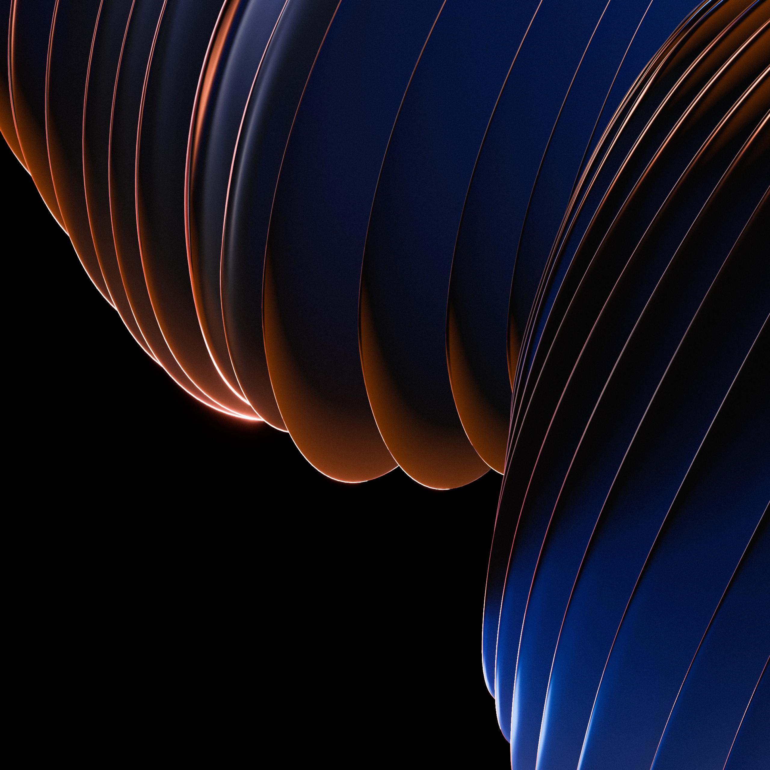 3D Abstract Tubes On Amoled Background 4K Phone Wallpaper