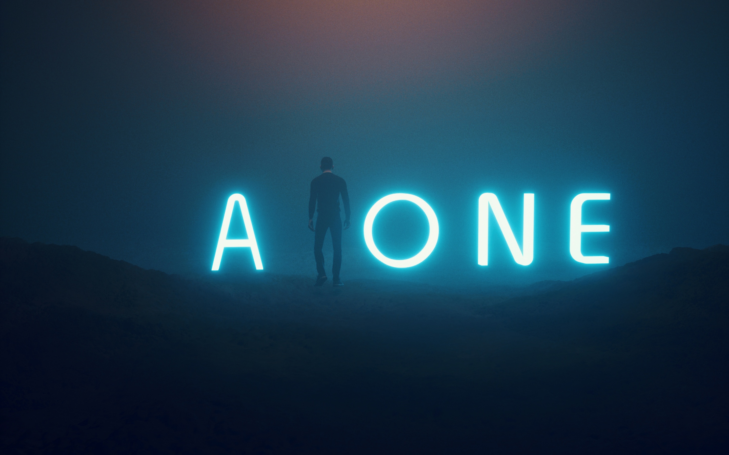 Alone Wallpaper 4K Neon Neon Typography Dark