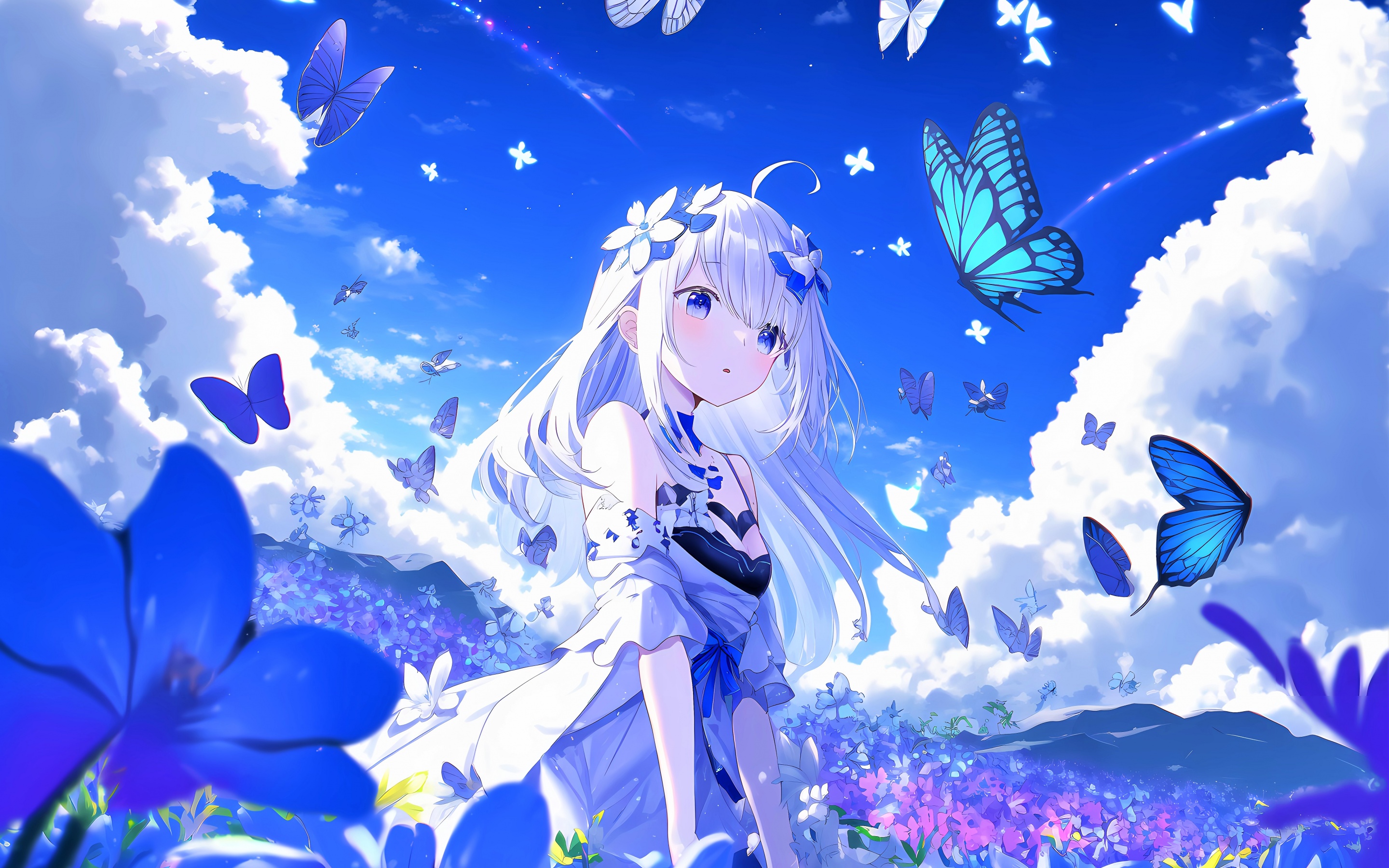 Anime girl Wallpaper 4K, Butterflies, Anime, #10029
