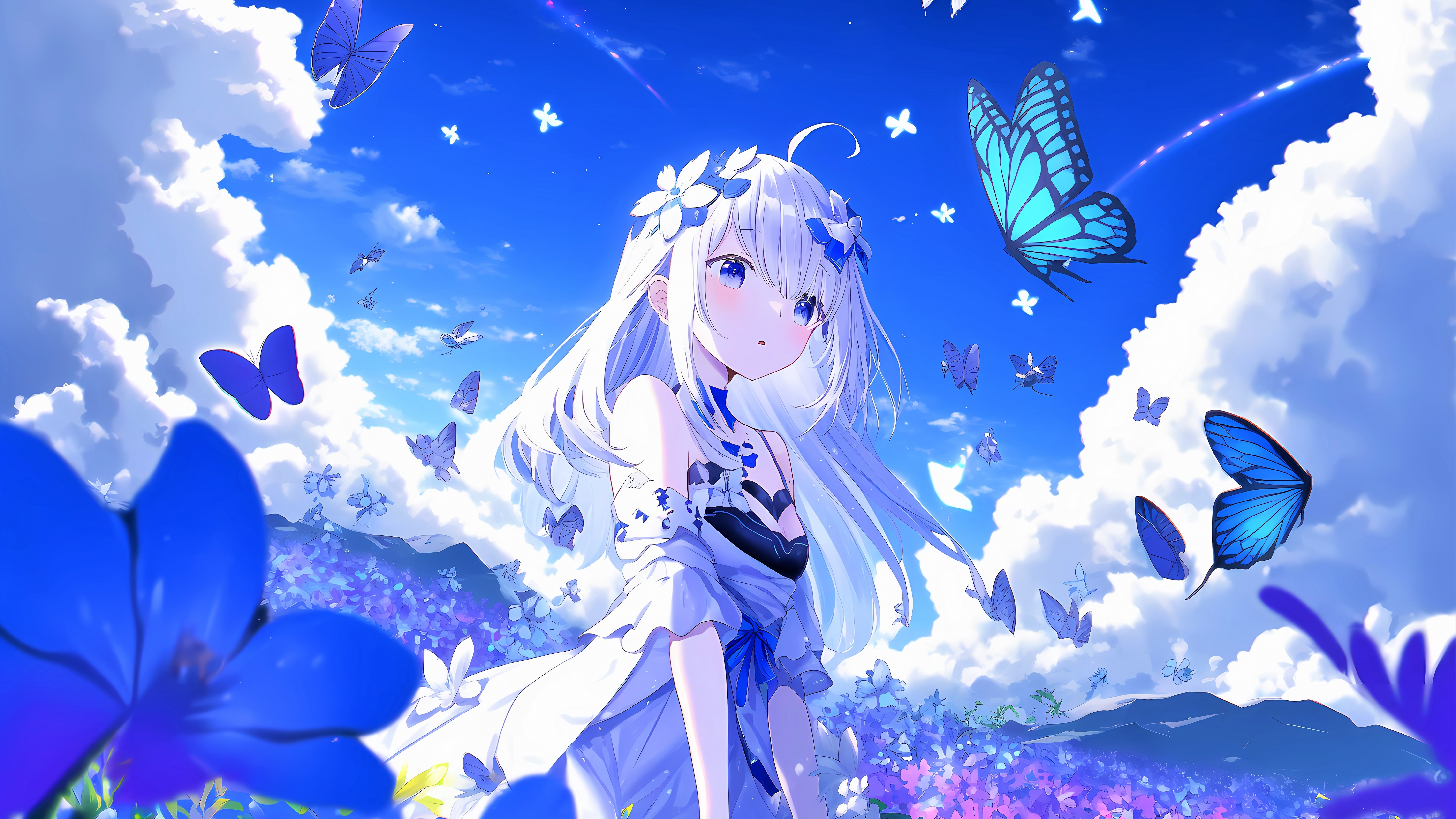 Anime girl Wallpaper 4K, Butterflies, Anime, #10029