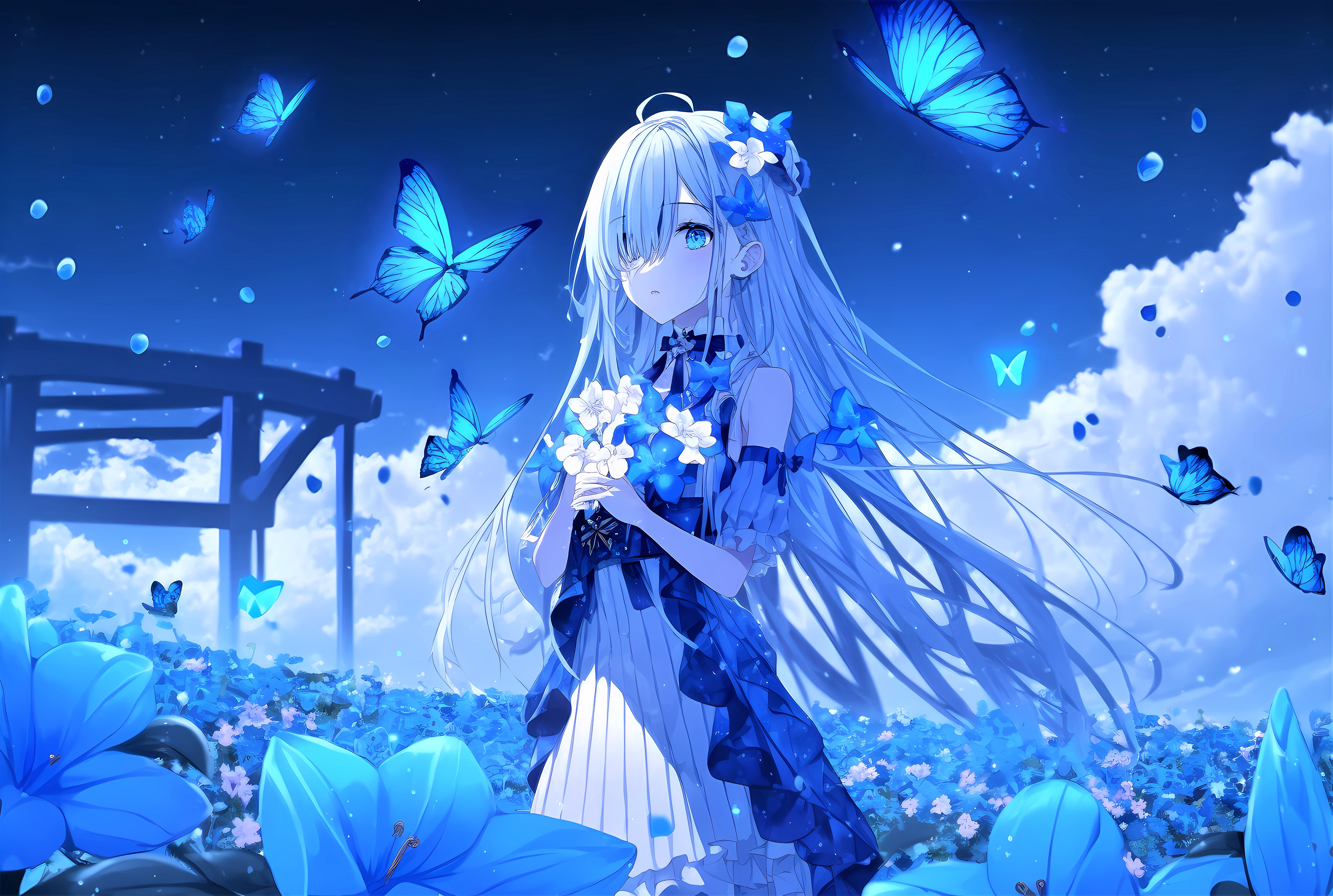 Anime girl Wallpaper 4K, Butterflies, Anime, #10025