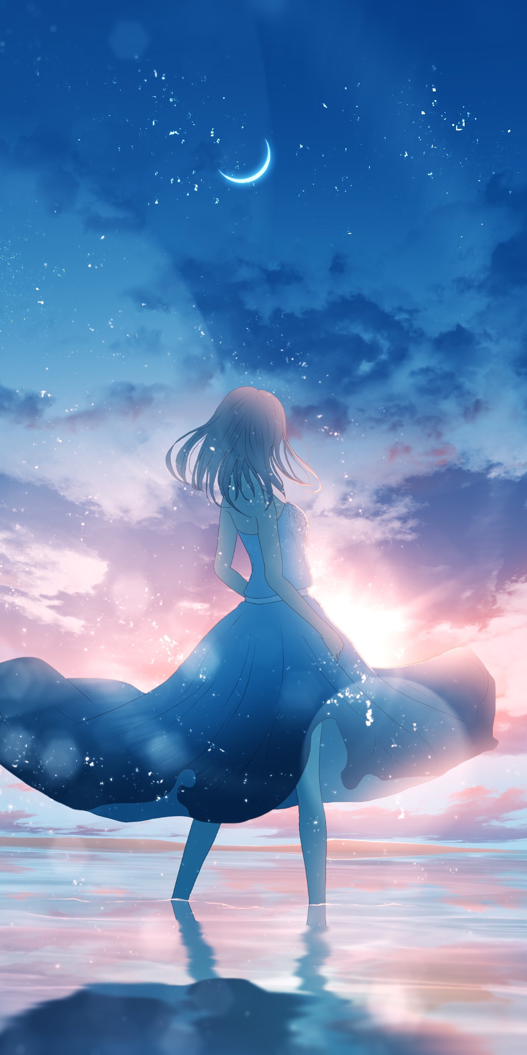 Anime Anime Girls Water Underwater Looking At Viewer Bubbles Portrait  Display Long Hair Reflection Wallpaper - Resolution:2150x3822 - ID:1383469  - wallha.com