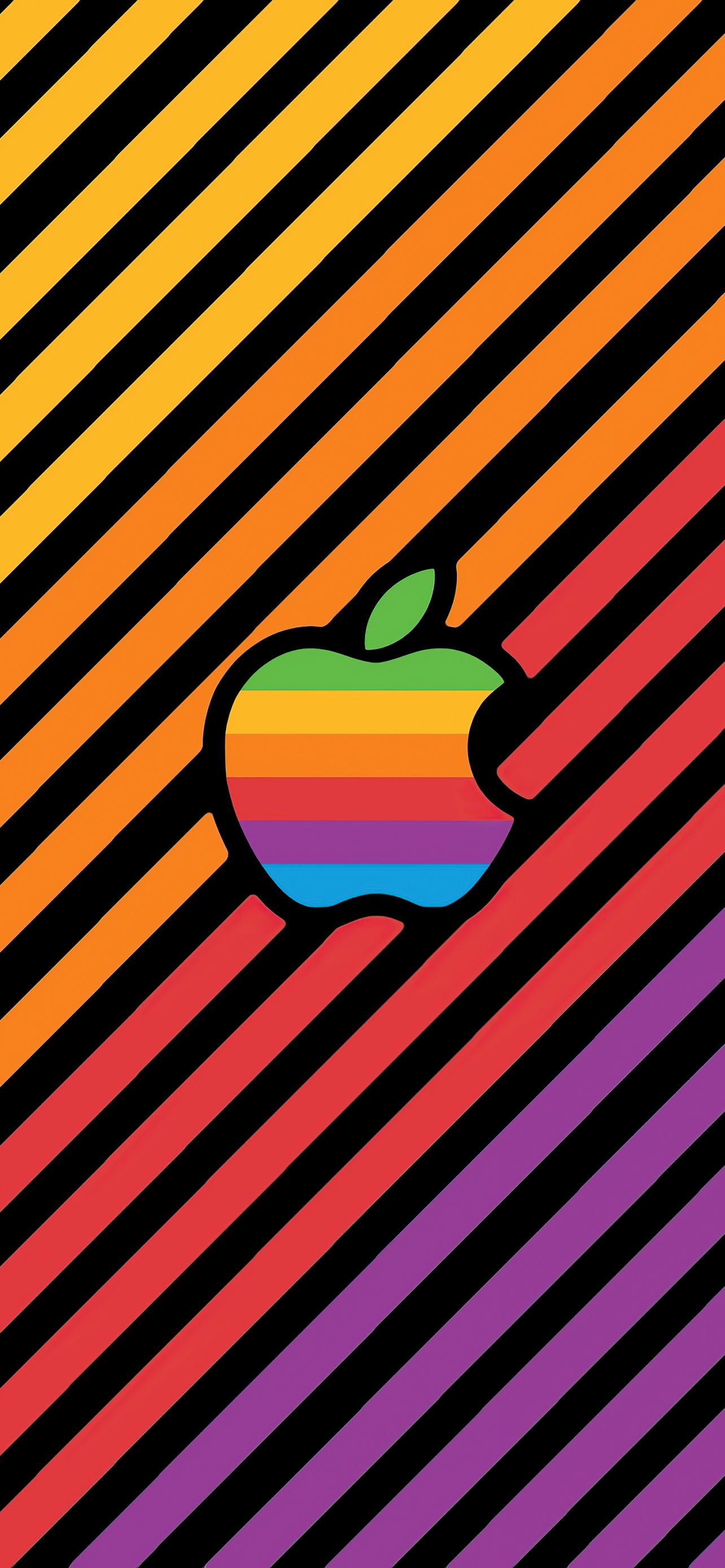 Apple Wallpaper 4K, Colorful, Stripes, Technology, #4781