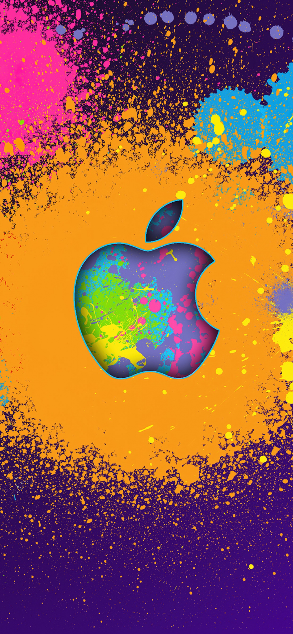 Apple logo Wallpaper 4K, Colorful background, Technology, #6052