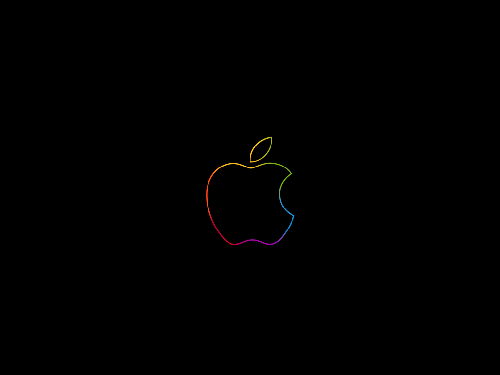 Apple Logo 4k Wallpaper Colorful Outline Black Background Ipad Hd Technology 7