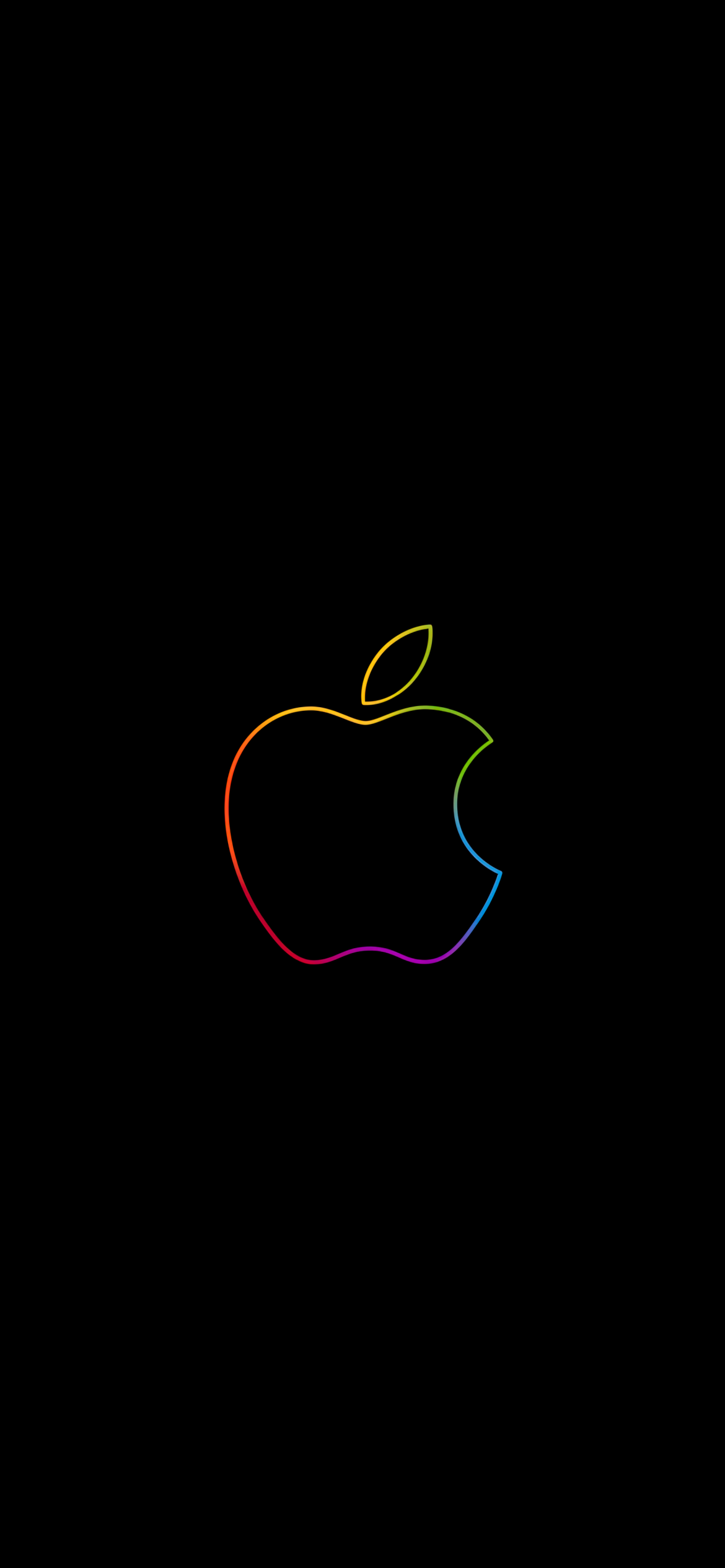 Apple Logo 4k Wallpaper Colorful Outline Black Background Ipad Hd Technology 789