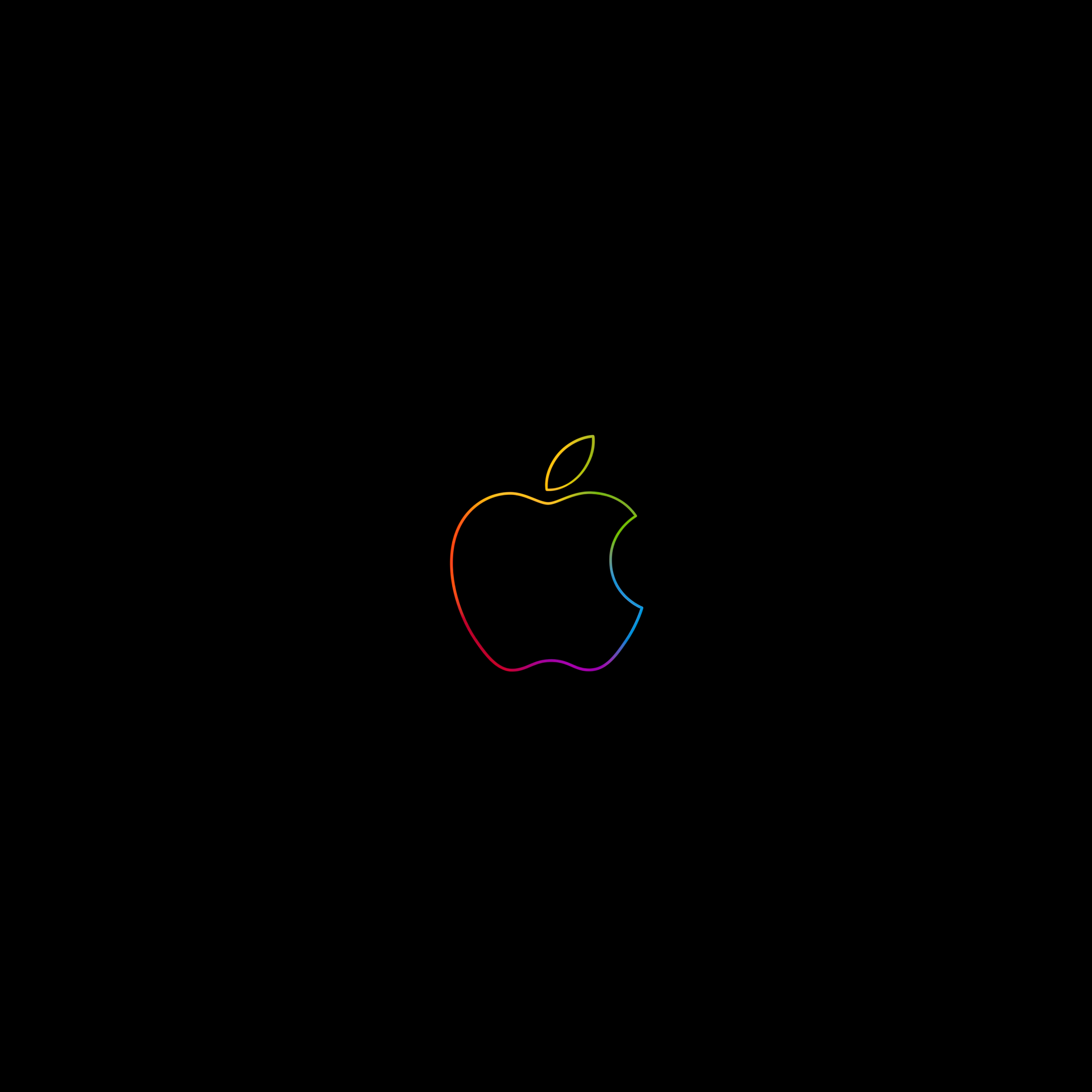 Apple Logo 4k Wallpaper Colorful Outline Black Background Ipad Hd Technology 789