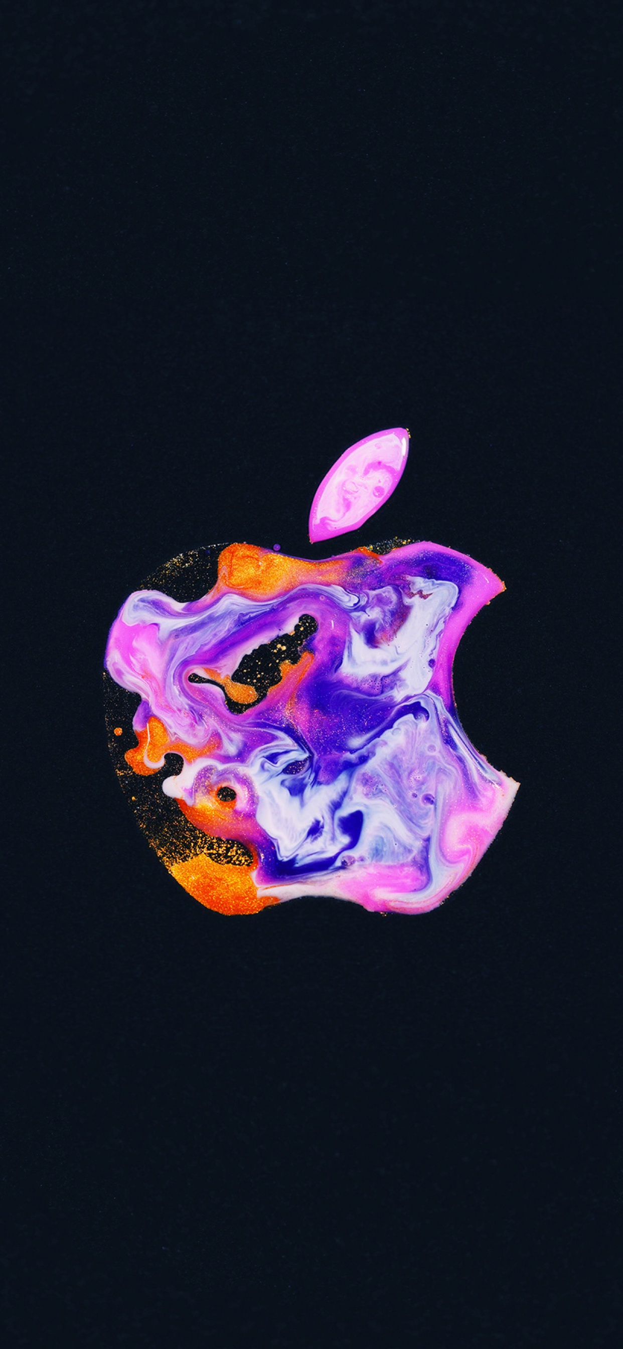 Apple logo Wallpaper 4K, iPhone 12, Liquid art, Black background