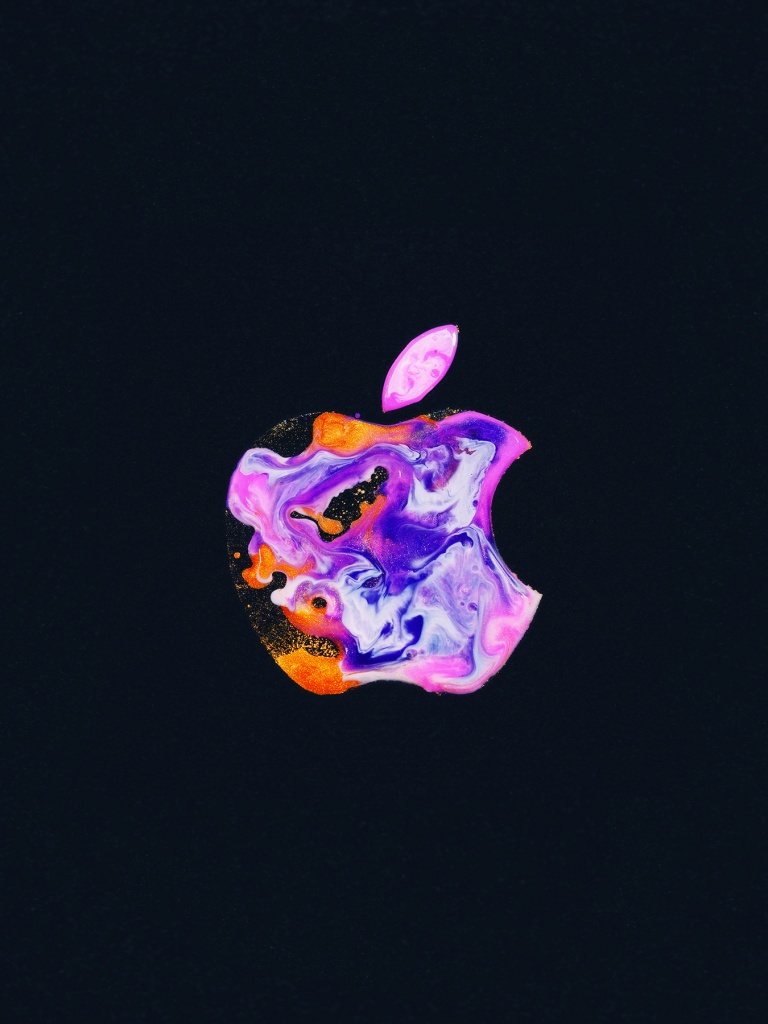 Apple logo Wallpaper 4K, iPhone 12, Liquid art, Black background