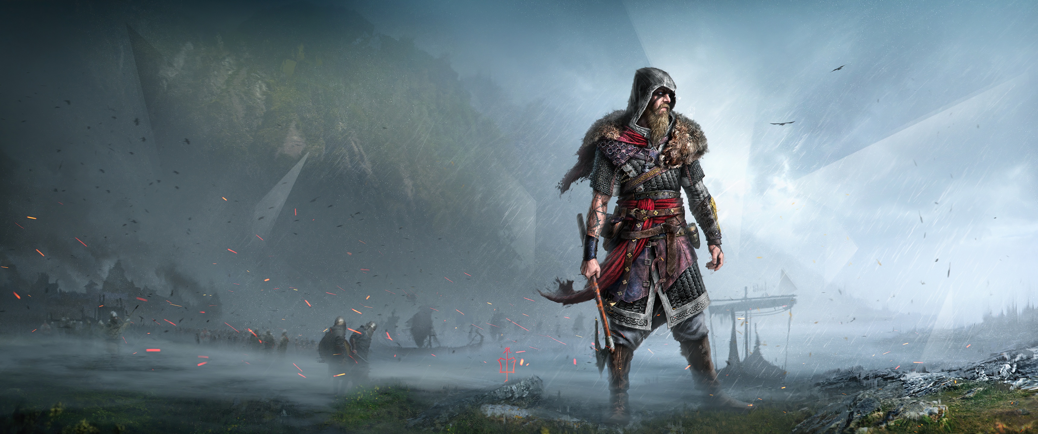 Hãy khám phá bức tranh nền Assassin\'s Creed Valhalla Wallpaper 4K - Viking raider đầy mê hoặc này và chiêm ngưỡng vẻ đẹp hoang dã, điển hình của chiến binh Viking. Với độ phân giải cao 4K, bạn sẽ được đắm chìm trong khung cảnh tuyệt đẹp, đầy tính chất phiêu lưu chưa từng thấy.