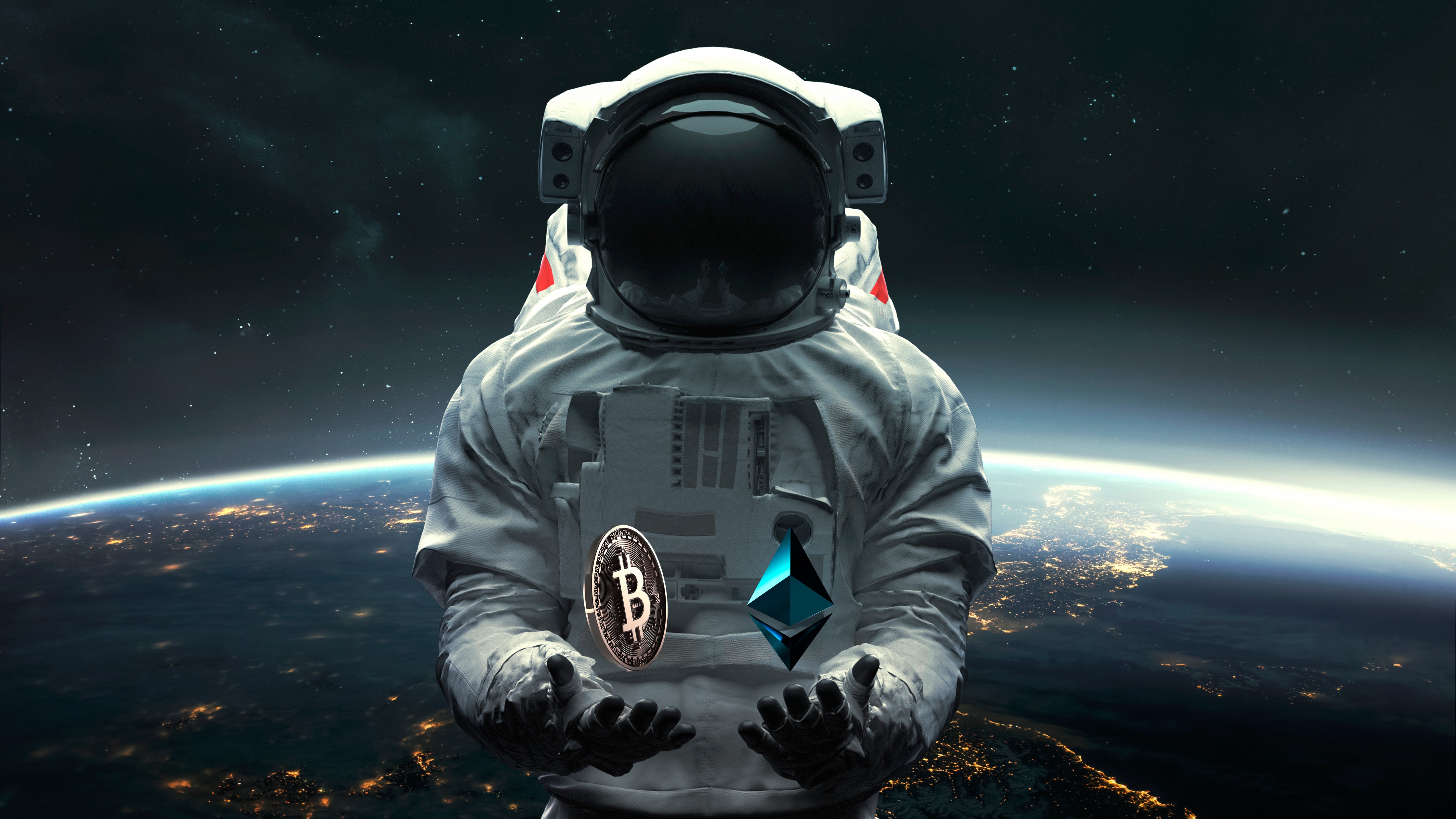 Astronaut Wallpaper 4K, Bitcoin, Ethereum, Technology, #8247