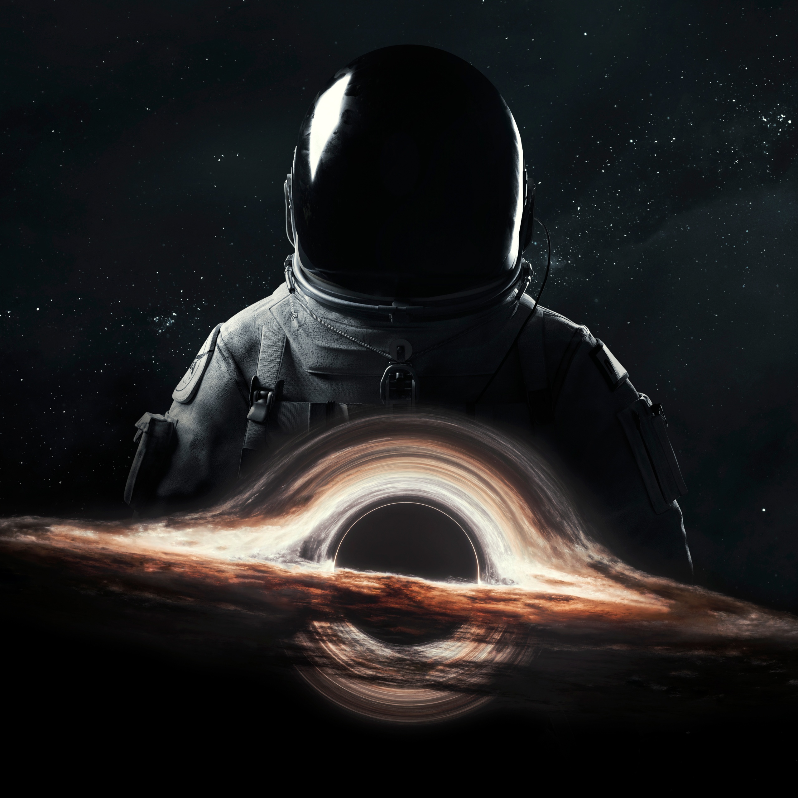 Astronaut Wallpaper 4K, Gargantua black hole, Space, #9613
