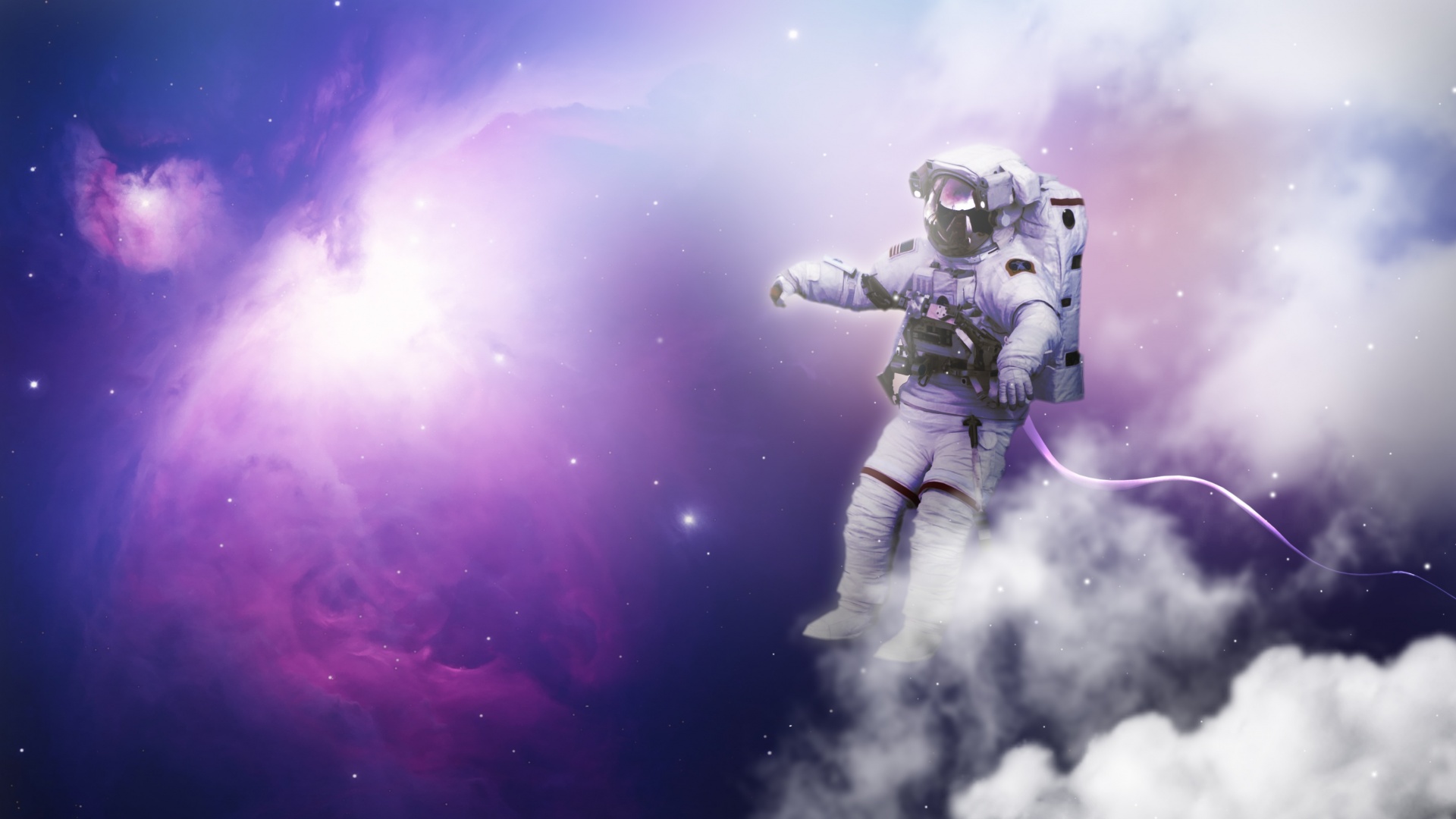 Astronaut Wallpaper 4K, Nebula, Clouds, Space Travel, Space Adventure