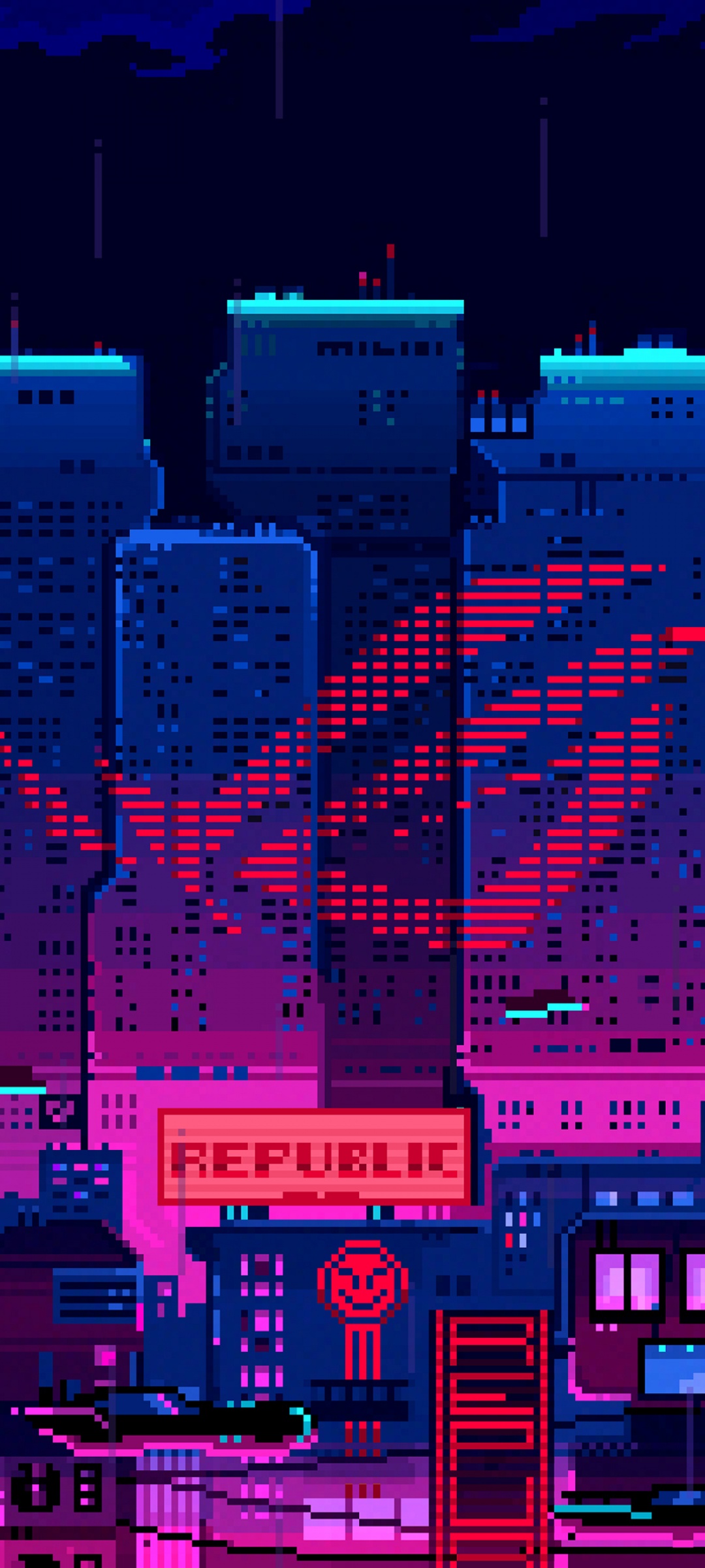 ASUS ROG Wallpaper 4K, Futuristic, Pixel art, Cyberpunk