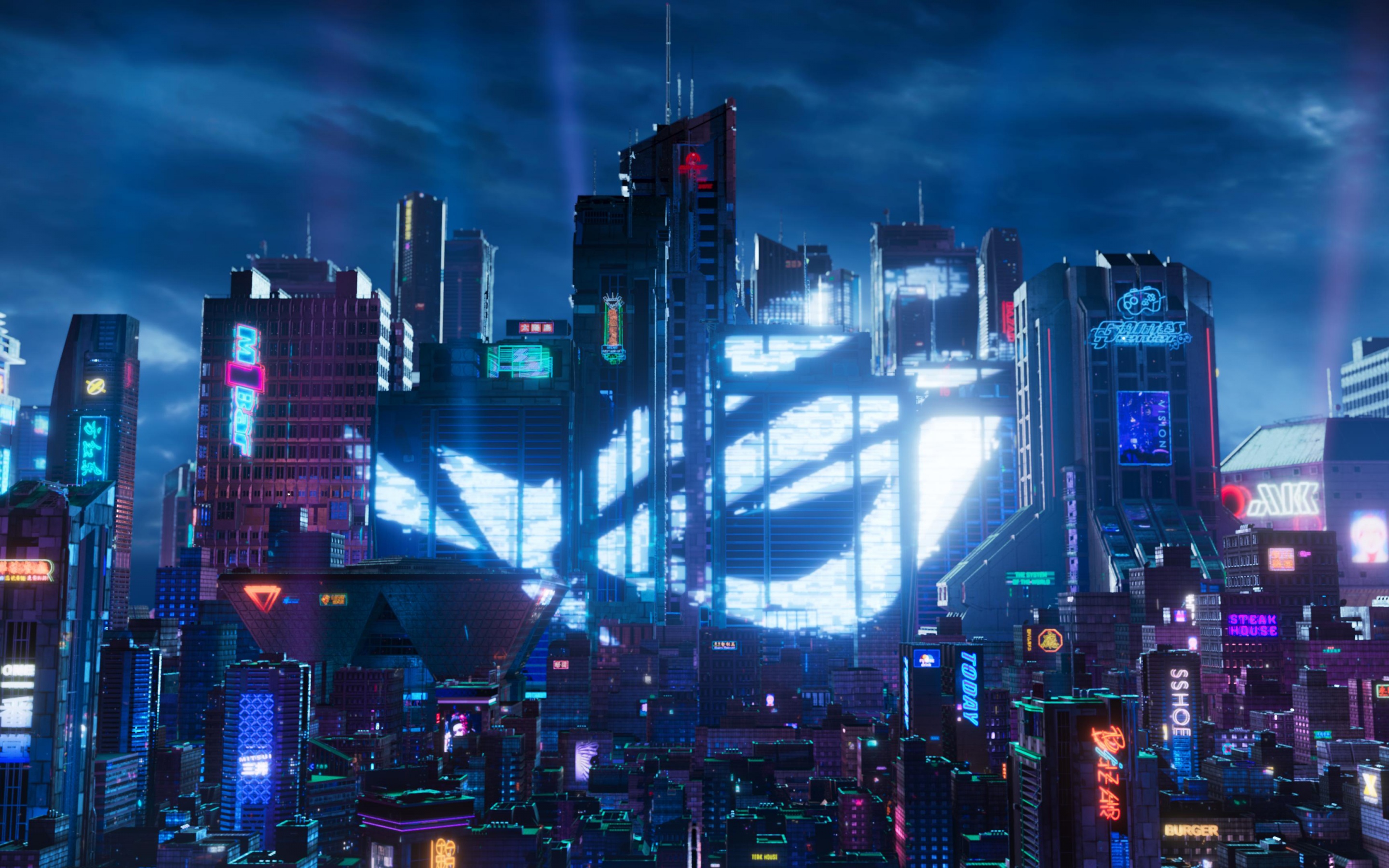 Download Cyberpunk City - A City With A Futuristic City Wallpaper