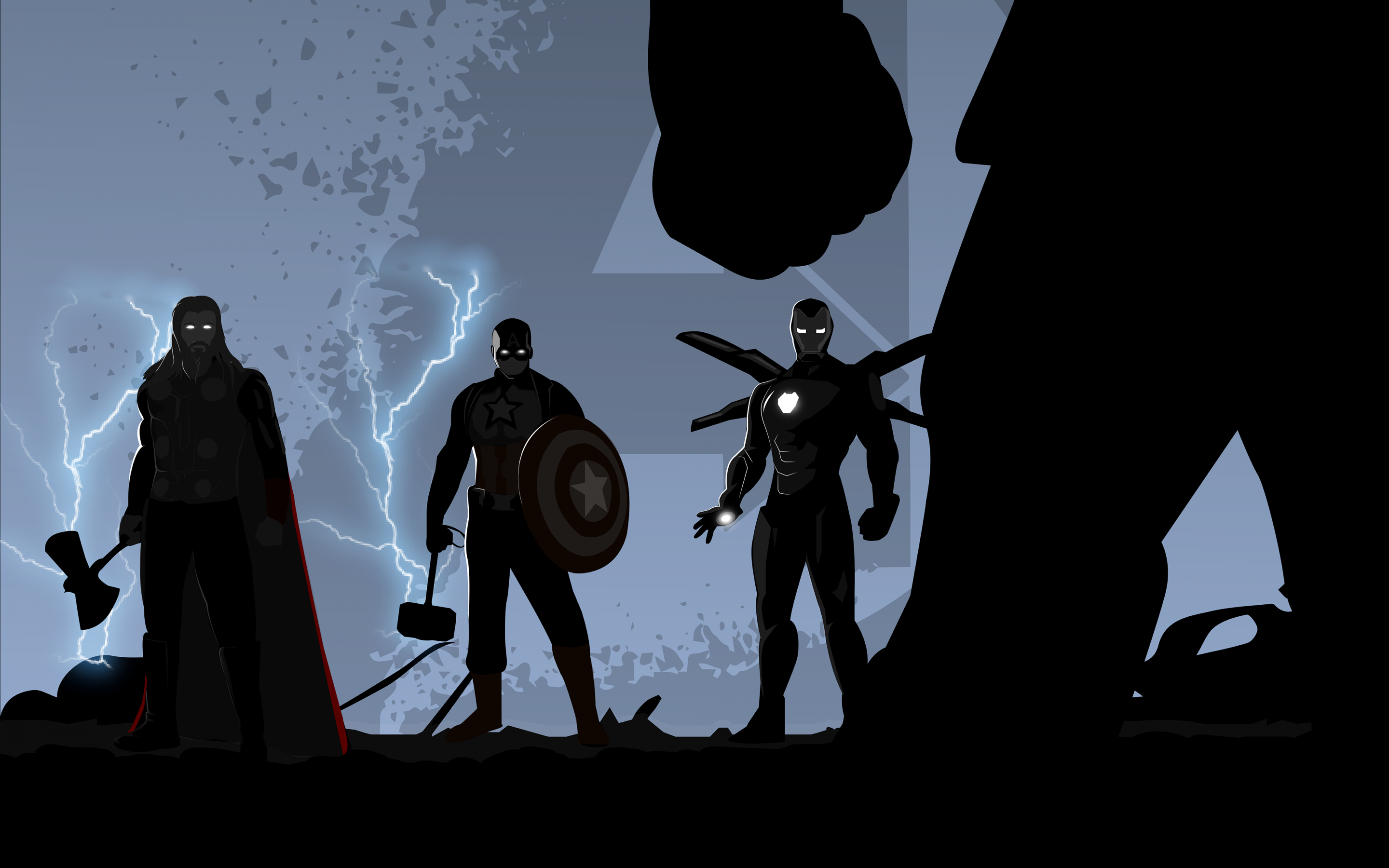 Avengers: Endgame Wallpaper 4K, Thor, Captain America, Black/Dark, #2037