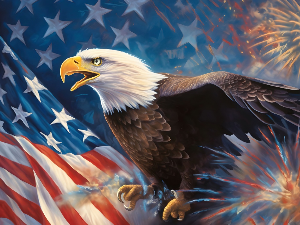 Bald eagle Wallpaper 4K, Independence Day, 4th of July