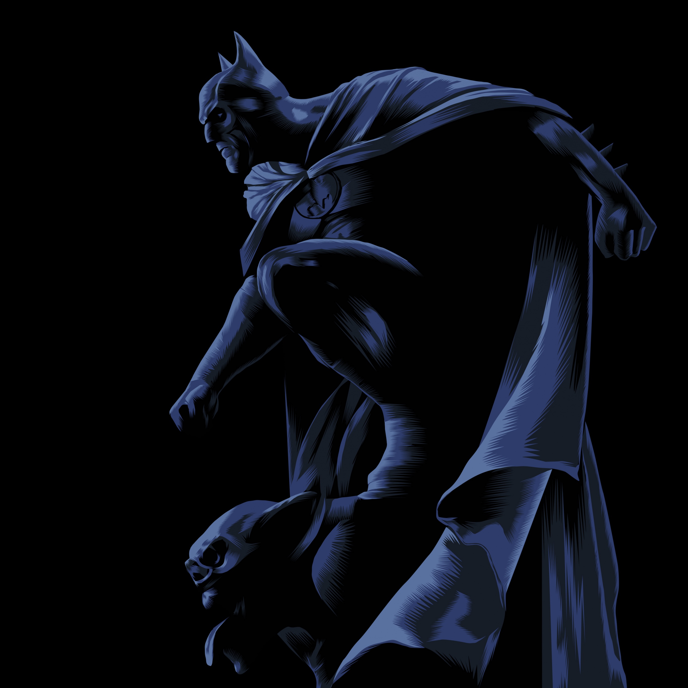 Batman And His Bats Behind Him 4K wallpaper download