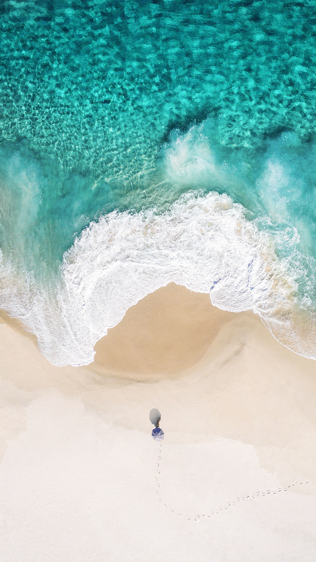 Beach Wallpaper 4K, Aerial view, Ocean, iOS 10, Stock, Nature, #780