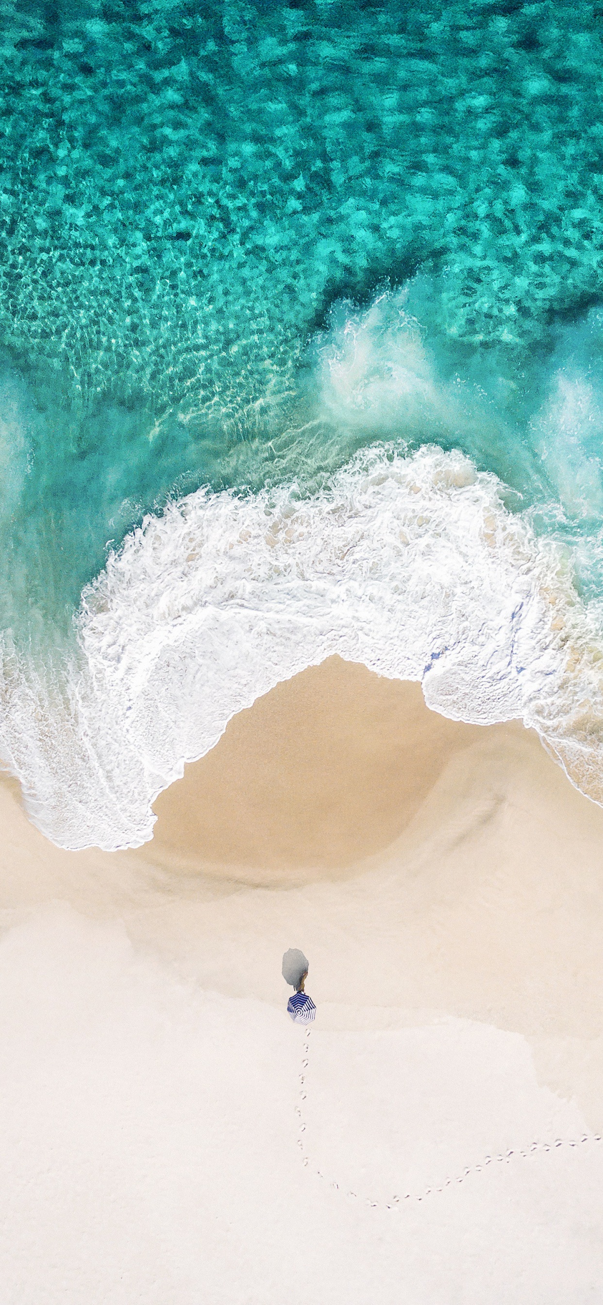 Beach Wallpaper 4K iOS 10 Aerial view Ocean Stock 780