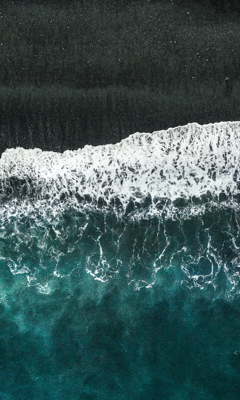 Beach Wallpaper 4K, 5K, Aerial view, Seashore, Ocean