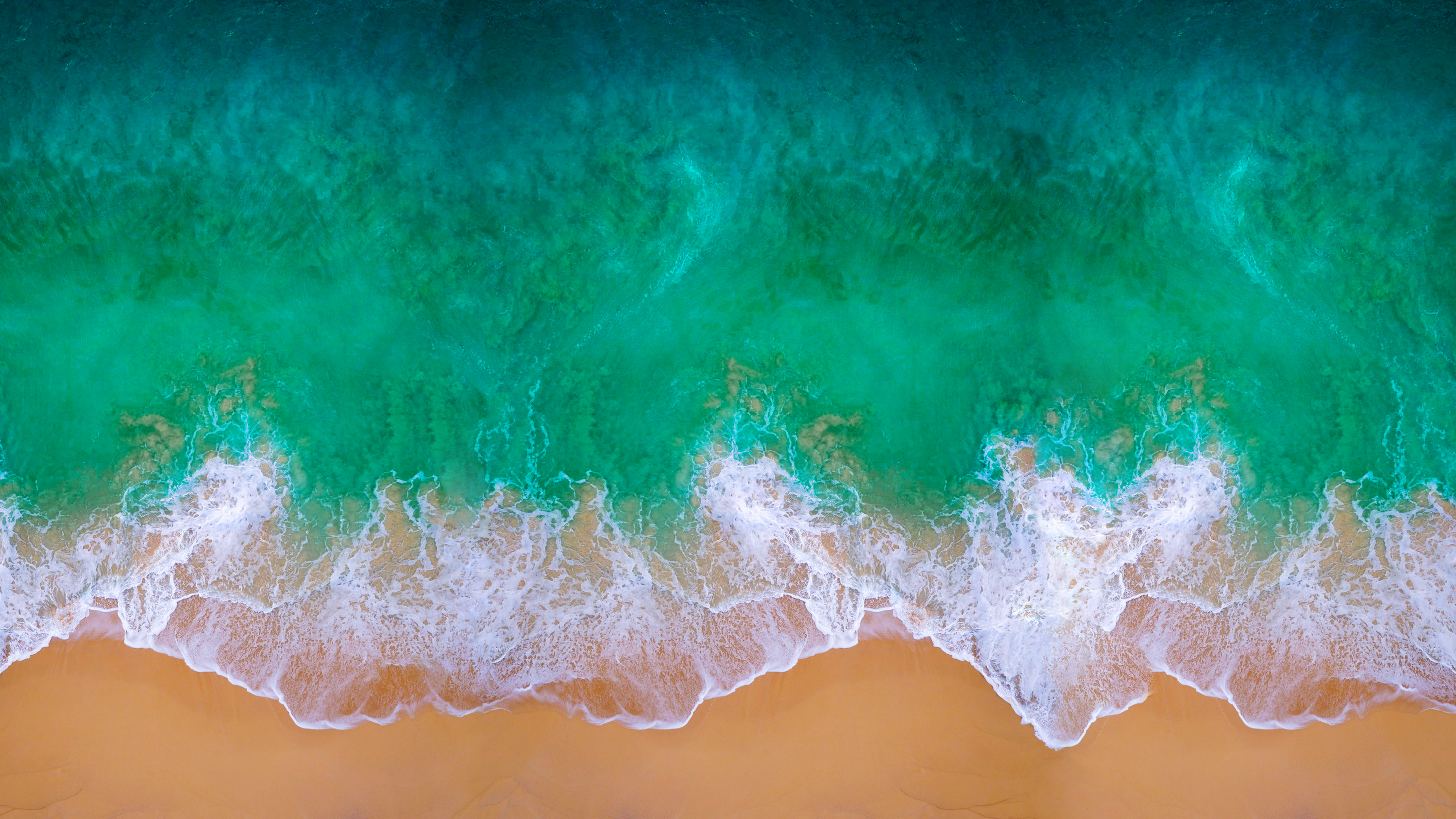 Beach, Aerial view, Waves, Ocean, MacBook Pro, iOS 11, Mac OS, Waterscape, ...