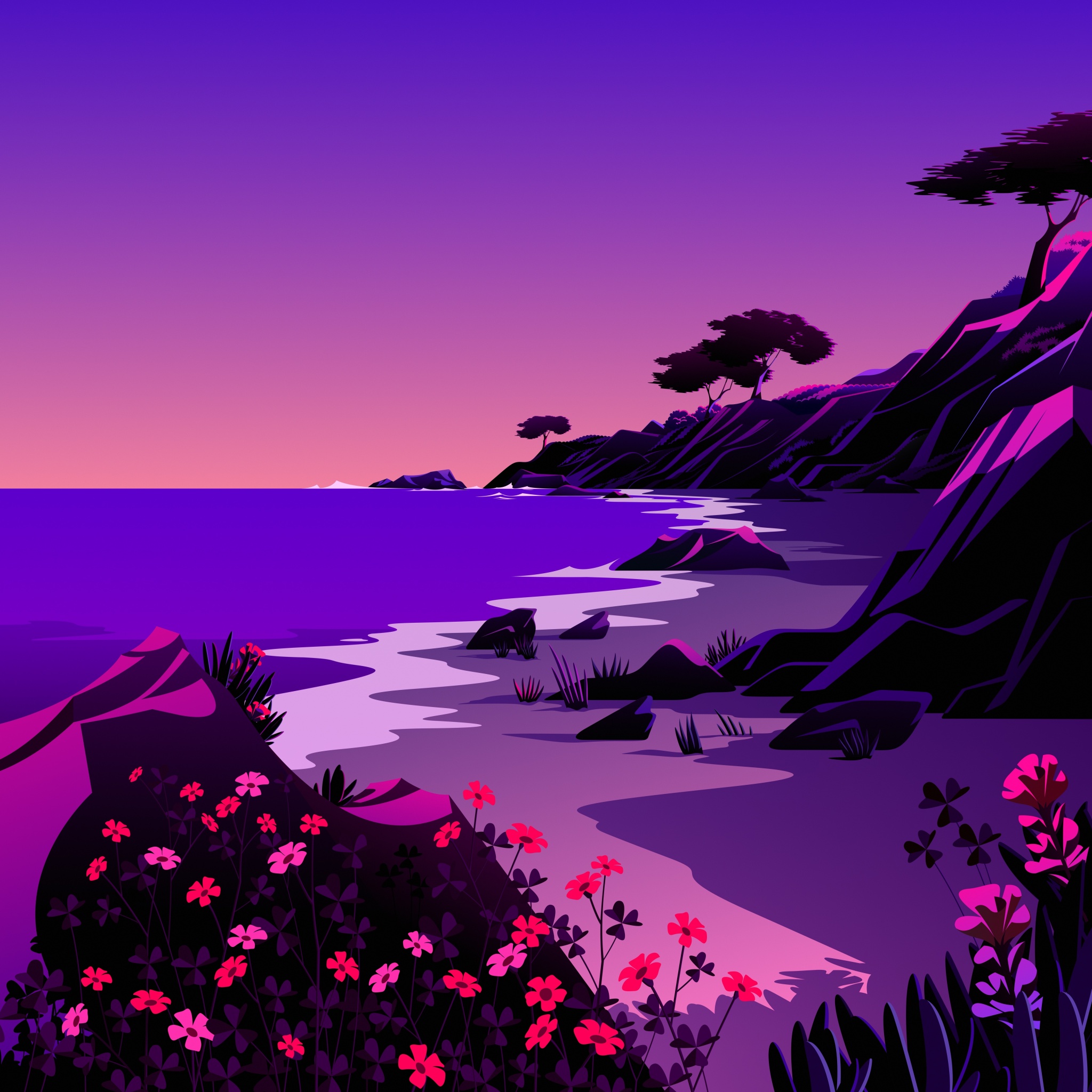 Download Sunset Beach HD Wallpaper For Mac Windows Desktop Android Wallpaper   GetWallsio
