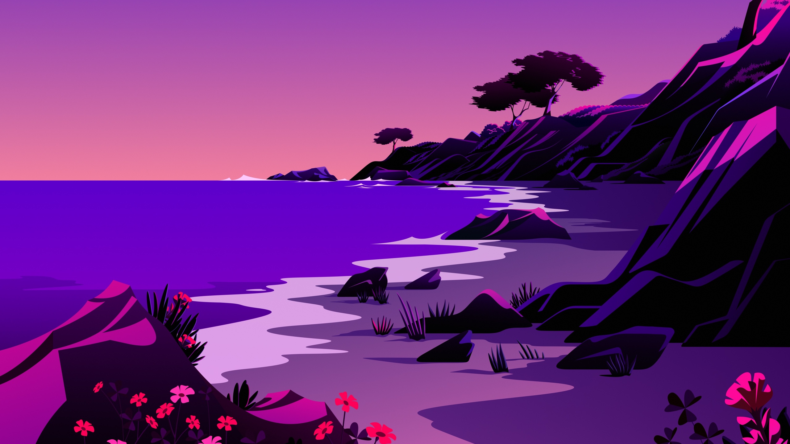 macOS Big Sur Wallpaper 4K, Beach, Landscape, Twilight