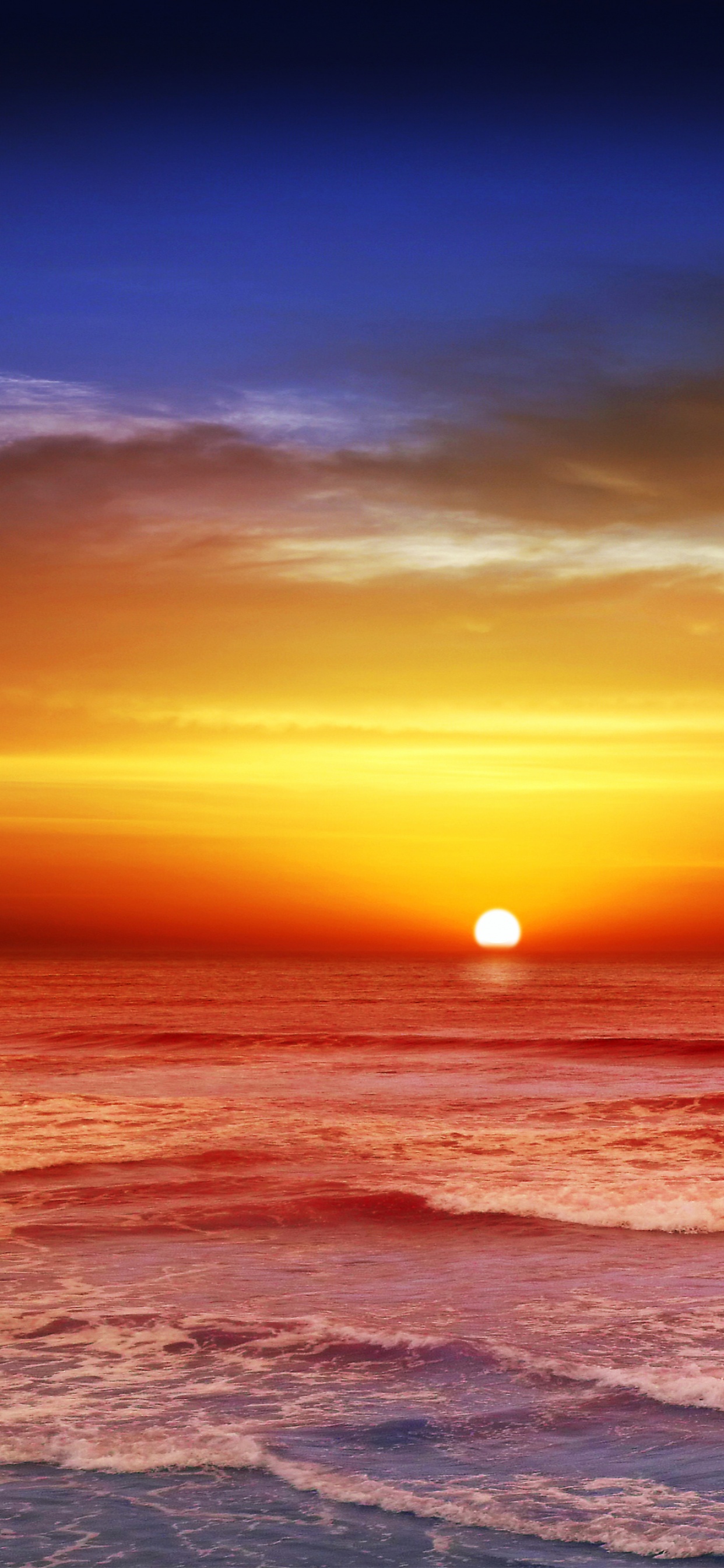 Sunset Beach Sea Scenery Horizon 4K Phone iPhone Wallpaper 4230b